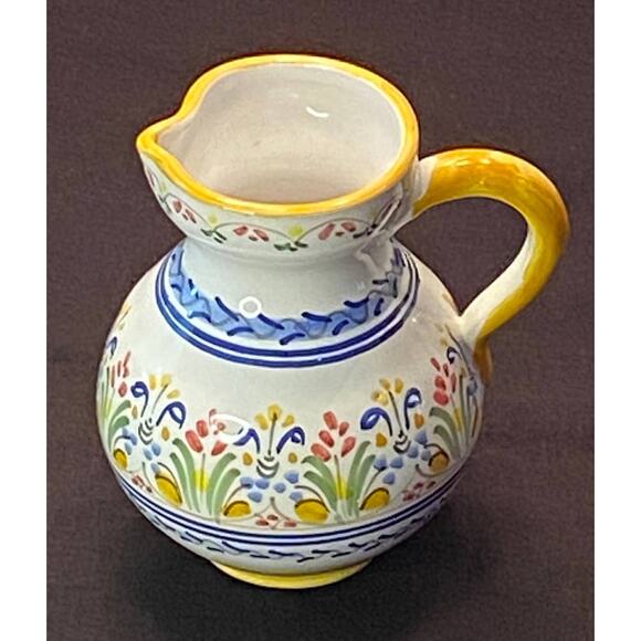6 inch decorative hand painted pitcher decorative ceramic made in Spain new - Picture 1 of 7